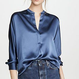 Vince band collar popover silk blouse - Orion